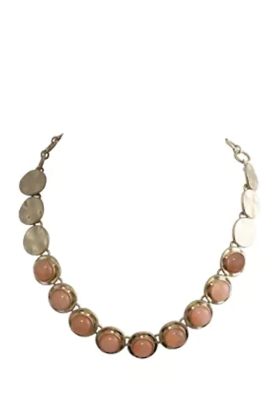 Semi Precious Stone Gold Tone Collar Necklace