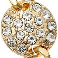 Gold Tone Crystal Disc Necklace 