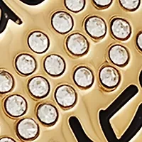 Gold Tone Heart Graffiti Bracelet