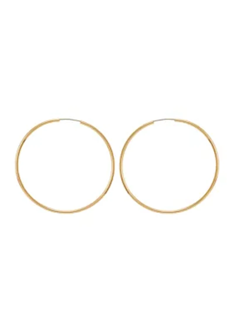 Silver Tone Endless Hoop Earrings