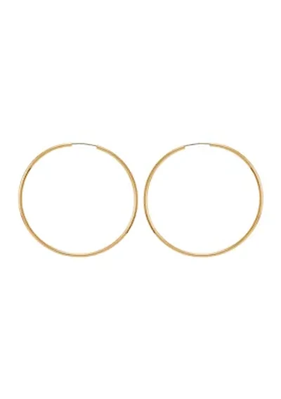 Silver Tone Endless Hoop Earrings