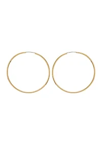 Silver Tone Endless Hoop Earrings