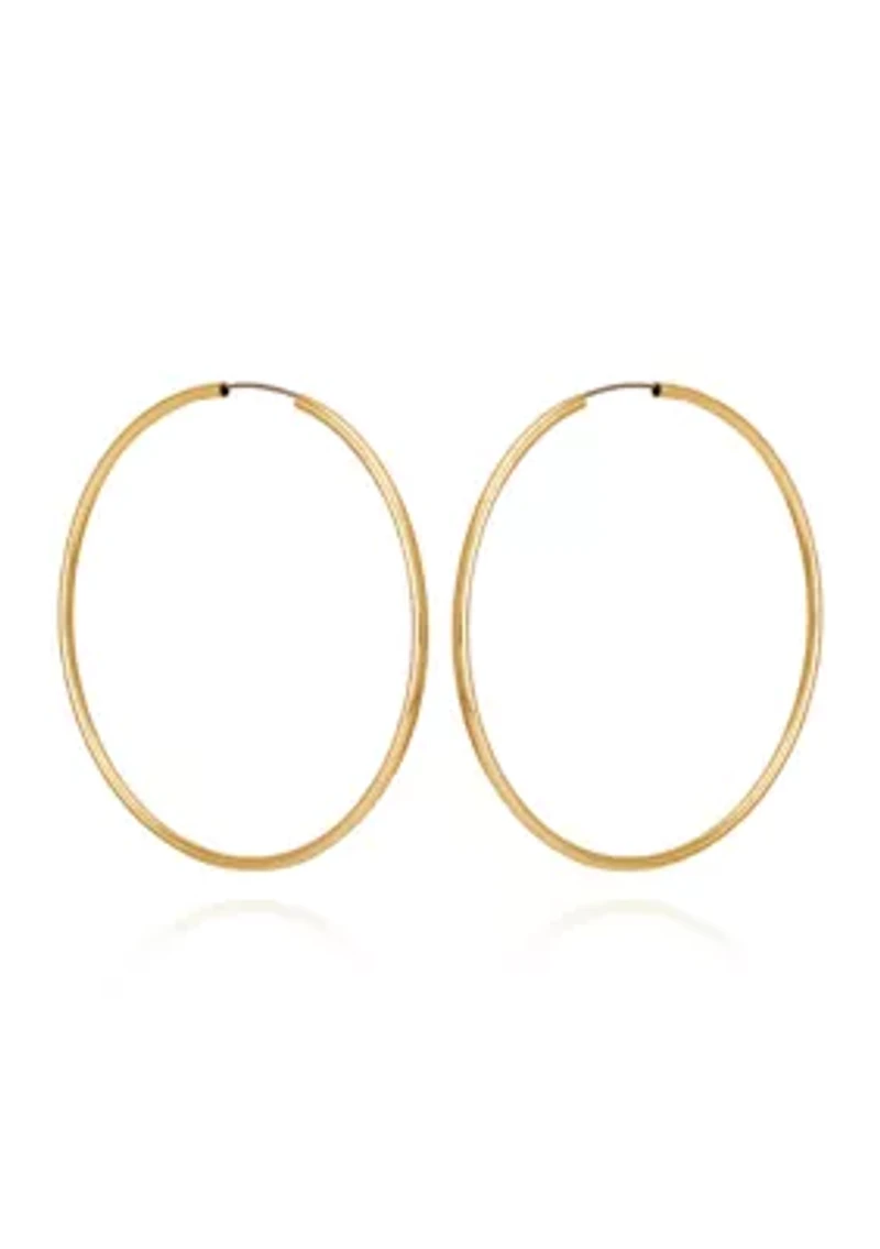 Silver Tone Endless Hoop Earrings
