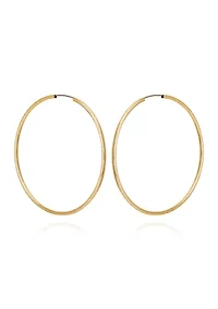 Silver Tone Endless Hoop Earrings