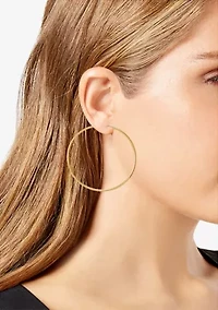 Silver Tone Endless Hoop Earrings