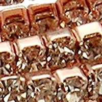 Rose Gold Tone and Crystal Stretch Bracelets - Set of 10