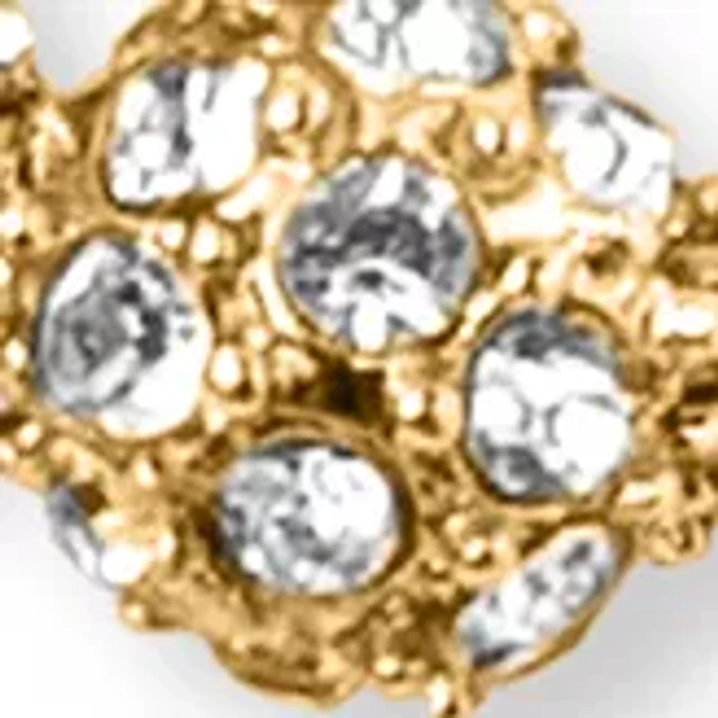 Gold Tone and Crystal Double Row Fireball Slider Bracelet