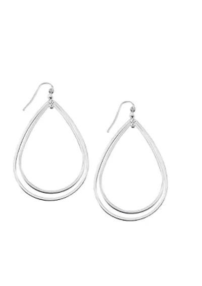 Silver Tone Gypsy Hoop Earrings