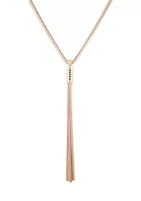 Gold Tone Snake Chain Y Necklace