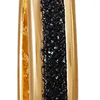 Gold Tone Onyx Hoop Earrings Set