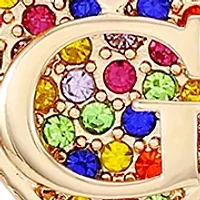 Gold Tone Multi Stone Toggle Necklace