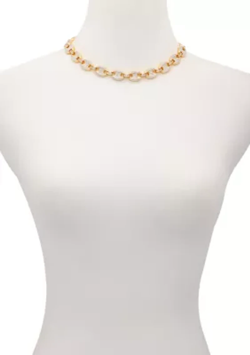 Gold Tone Pavé Collar Necklace