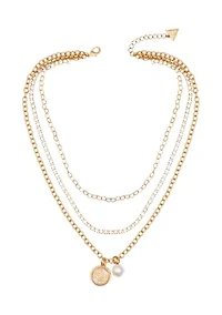 Gold Tone Multi Strand Necklace
