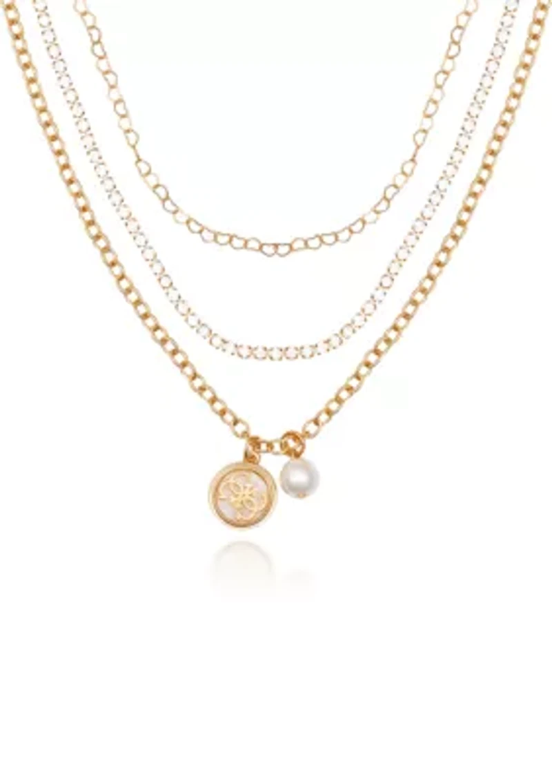 Gold Tone Multi Strand Necklace