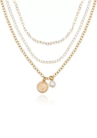 Gold Tone Multi Strand Necklace