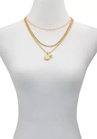 Gold Tone Multi Strand Necklace