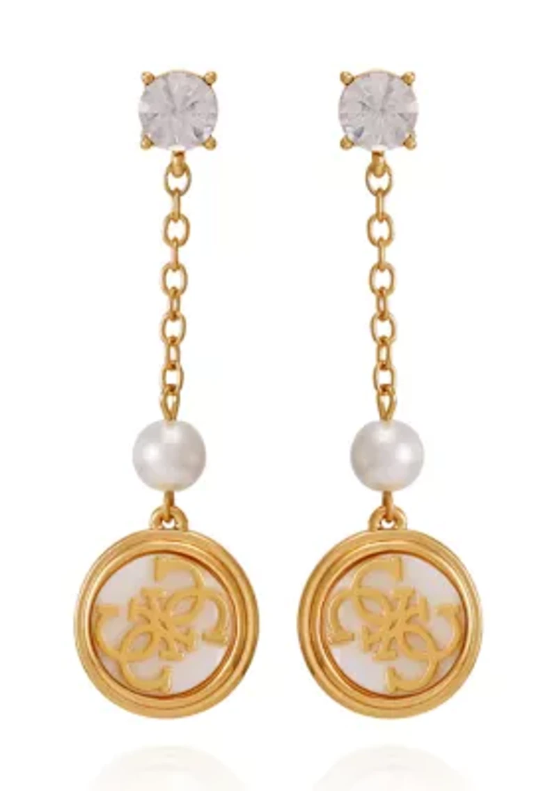Gold Tone Drop Linear Earrings