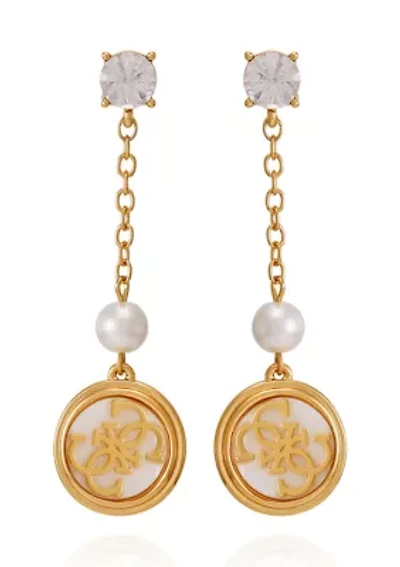 Gold Tone Drop Linear Earrings