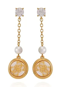 Gold Tone Drop Linear Earrings