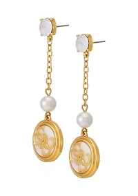 Gold Tone Drop Linear Earrings