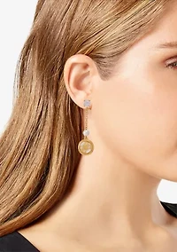 Gold Tone Drop Linear Earrings