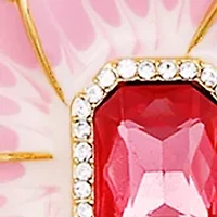 Gold Tone Statement Flower Pendant Necklace