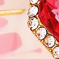 Gold Tone Pink Flower Bracelet