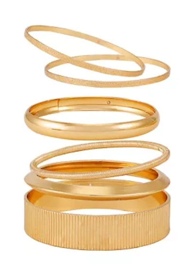 Gold Tone Bangle Bracelet Set