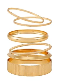 Gold Tone Bangle Bracelet Set