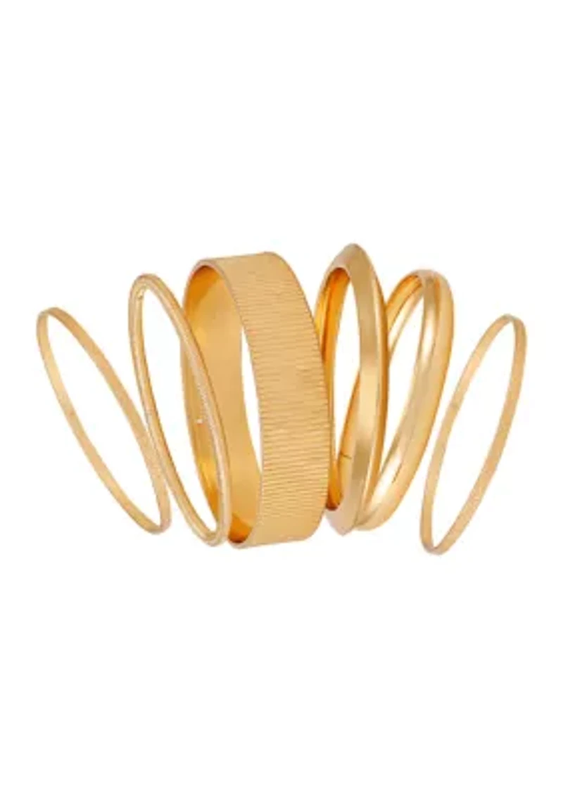 Gold Tone Bangle Bracelet Set