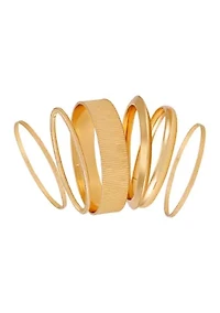 Gold Tone Bangle Bracelet Set