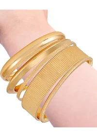 Gold Tone Bangle Bracelet Set