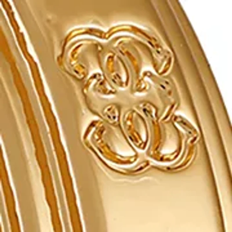 Gold Tone Logo Hoop Earrings