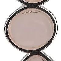 Fine Silver Plated Rose Quartz and Amethyst Cabochon Drop Earrings