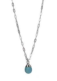 Fine Silver Plated Turquoise Pendant Necklace