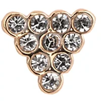 Gold Tone Fine Silver Plated Trio Earring Set with Rose Quartz Stone