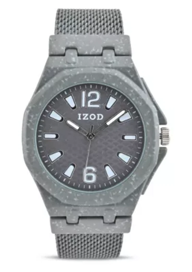 IZOD Adult Mens Analog Watch in Grey Mesh Model# IZO50035