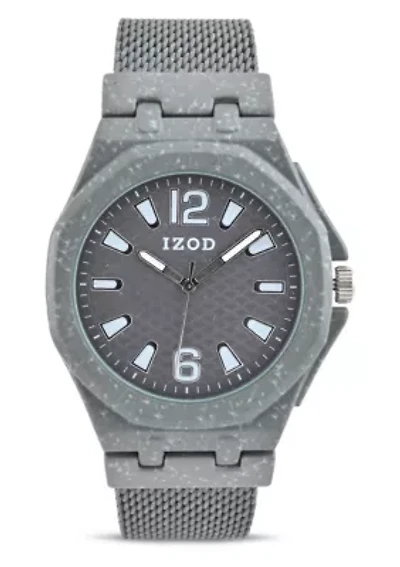 IZOD Adult Mens Analog Watch in Grey Mesh Model# IZO50035