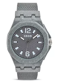 IZOD Adult Mens Analog Watch in Grey Mesh Model# IZO50035