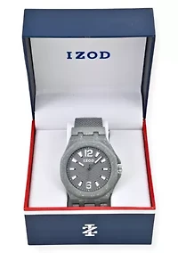 IZOD Adult Mens Analog Watch in Grey Mesh Model# IZO50035