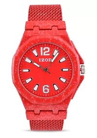 IZOD Adult Mens Analog Watch in Red Mesh Model# IZO50037