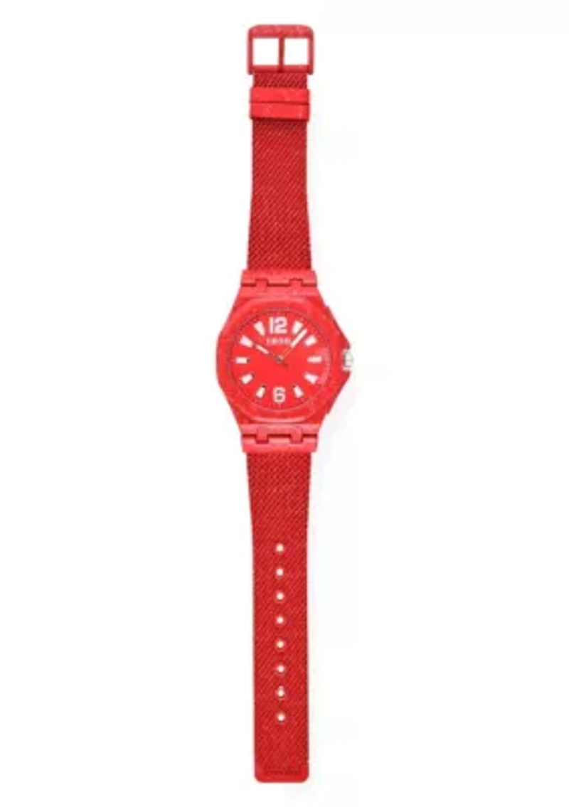 IZOD Adult Mens Analog Watch in Red Mesh Model# IZO50037
