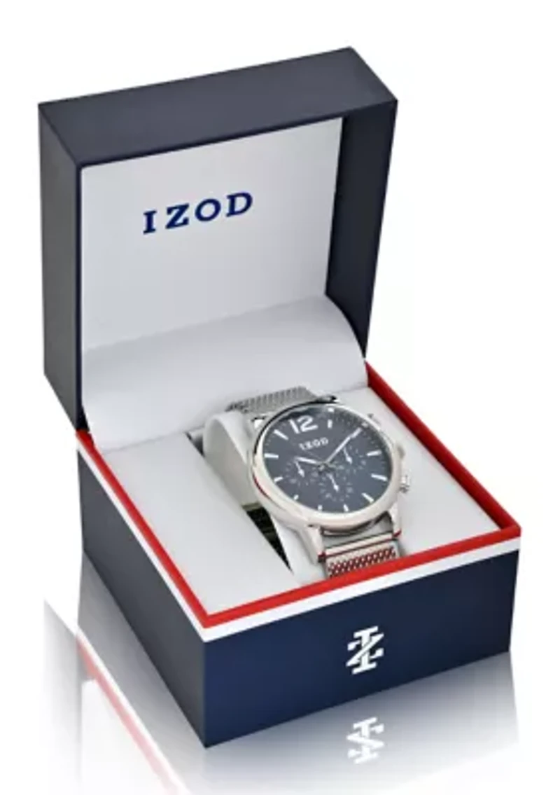 IZOD Men's Stainless Steel Mesh Bracelet Watch