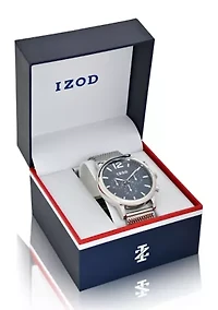 IZOD Men's Stainless Steel Mesh Bracelet Watch