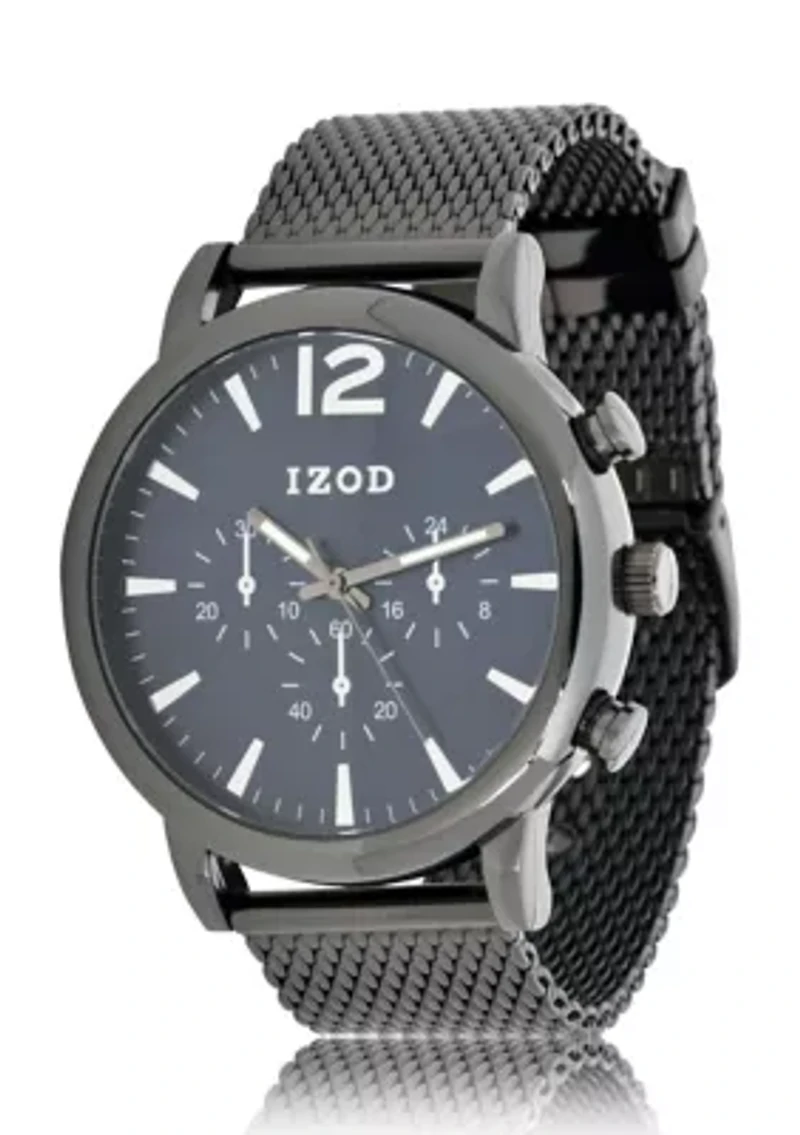 IZOD Men's Black Mesh Bracelet Watch