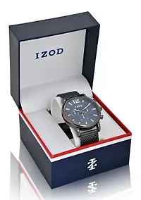 IZOD Men's Black Mesh Bracelet Watch