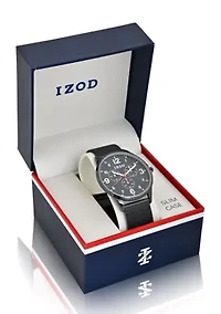 IZOD Men's Black Stainless Steel Mesh Watch