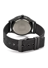 IZOD Men's Black Stainless Steel Mesh Watch