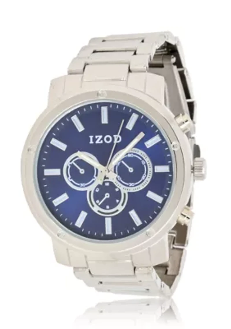 IZOD Men't Silvertone Bracelet Watch