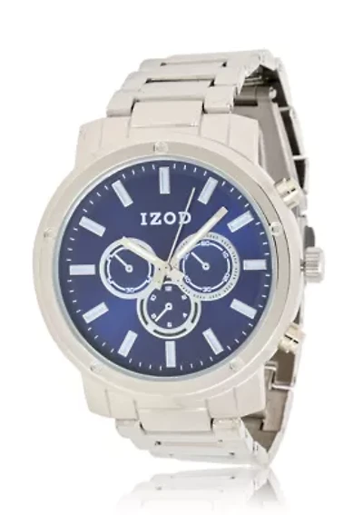 IZOD Men't Silvertone Bracelet Watch